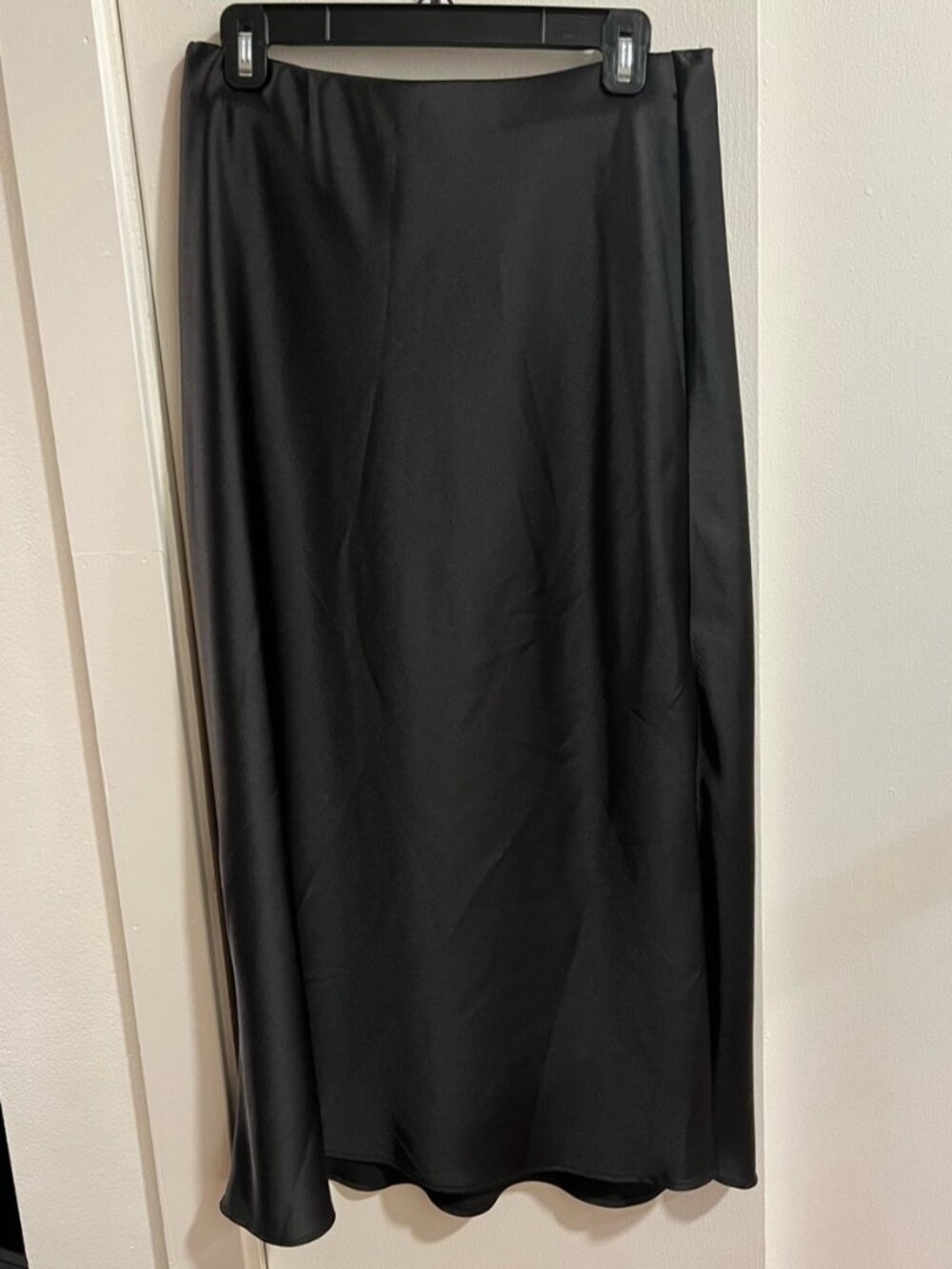 Black Satin Maxi Skirt